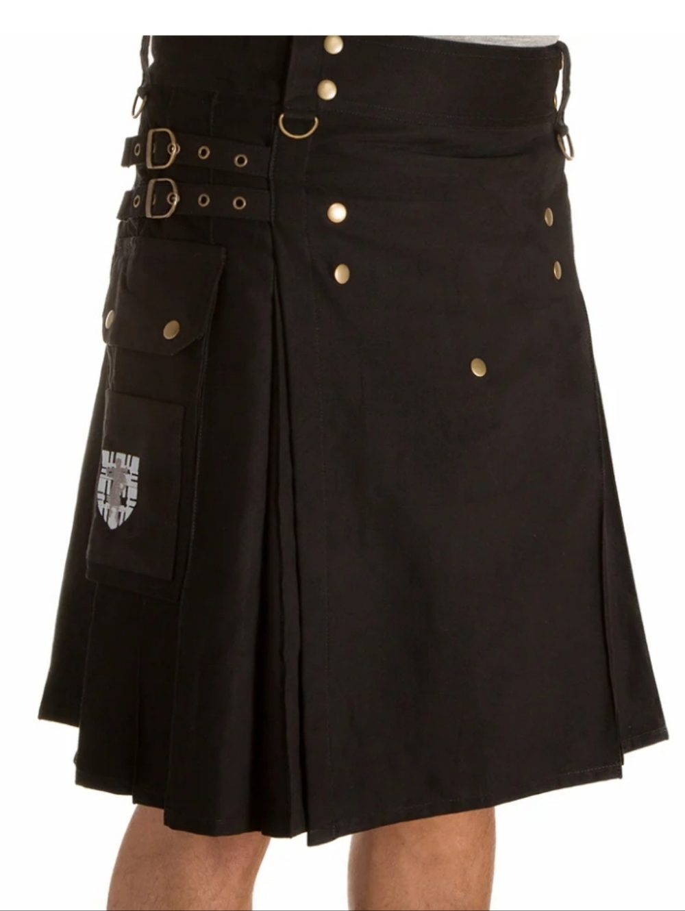 Damn Near Kilt' Em Sport Utility Kilt & Add On Leather Side Bag Black XXL